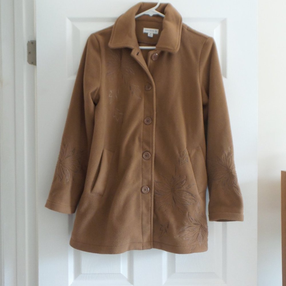 Super soft plush like feel 5 button women's coat